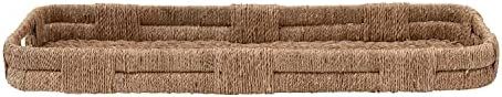 Creative Co-Op Hand-Woven Bankuan Handles Tray, 38"L x 12"W x 4"H, Natural | Amazon (US)