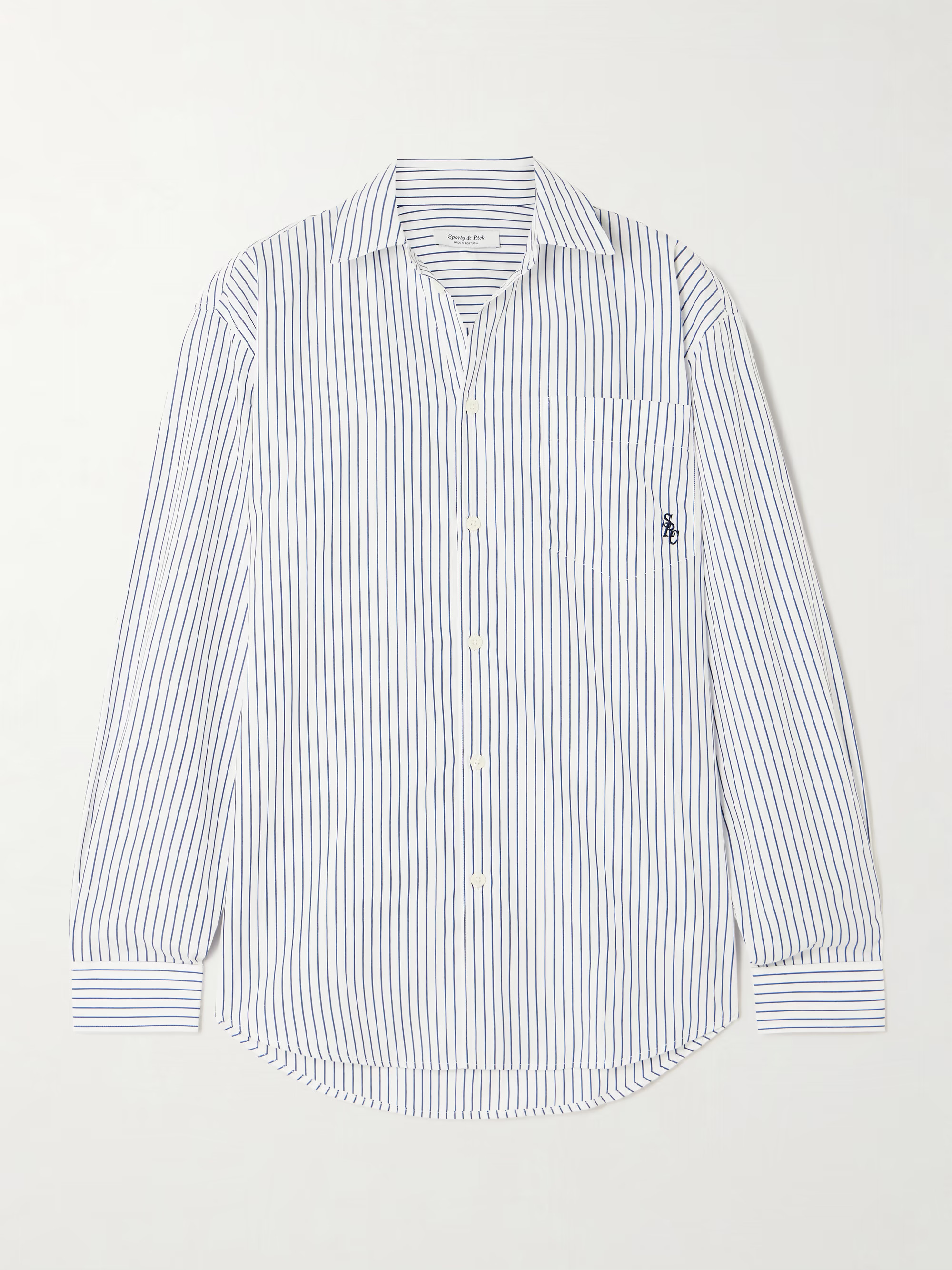 SRC embroidered striped cotton-poplin shirt | NET-A-PORTER (US)