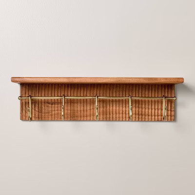 24" Grooved Wall Shelf with Rail and Hooks - Hearth & Hand™ with Magnolia | Target