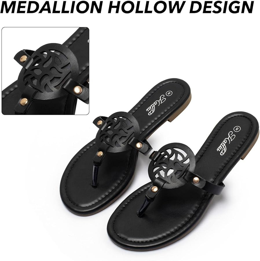 katliu Women's Flat Sandals Flip Flop Sandals Comfortable Dressy Thong Sandals | Amazon (US)