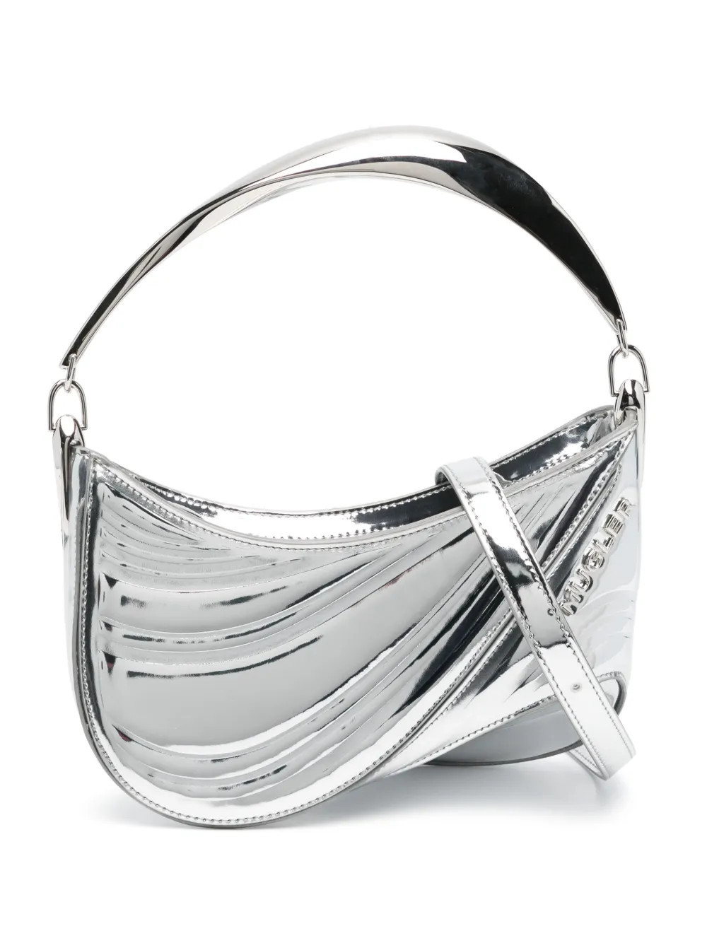 Mugler Spiral Curve 01 shoulder bag - Silver | Farfetch Global