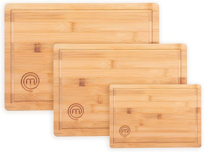 MasterChef Cutting Boards for Kitchen, Bamboo Chopping Board Set of 3, Organic Food Safe Surfaces... | Amazon (US)