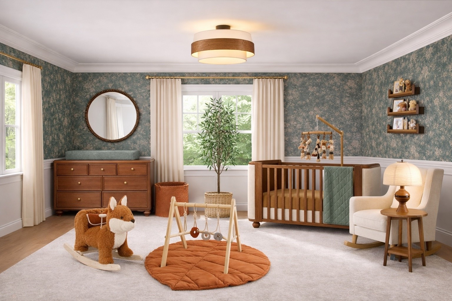 Soft, warm, and so peaceful 🤍

This cozy baby girl nursery came together with earthy tones, floral walls, and the sweetest little reading nook. The soft night glow makes it perfect for bedtime feeds and quiet moments.

I love how neutral nurseries can still feel warm, elegant, and girly without all the pink.

#LTKHome #LTKBump