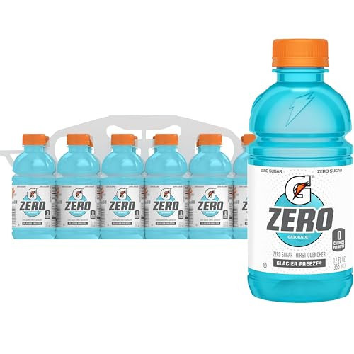Gatorade Thirst Quencher Zero Sugar Sports Drink, Glacier Freeze, 12oz Bottles, 12 Pack, Electrolytes for Rehydration | Amazon (US)