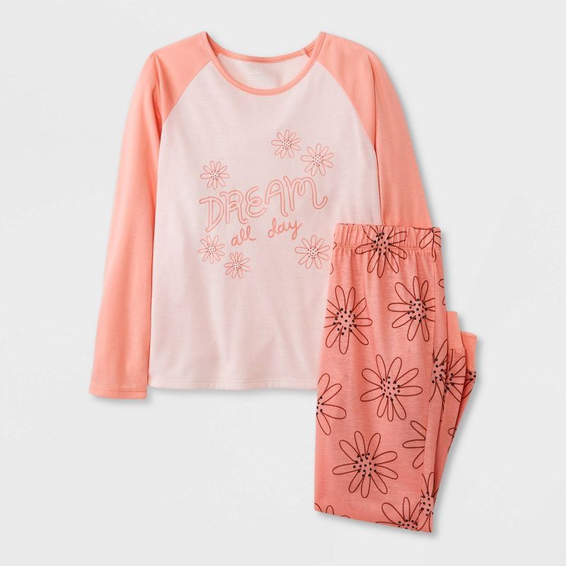 Girls' 2pc Dream Long Sleeve Pajama Set - Cat & Jack™ Light Pink | Target