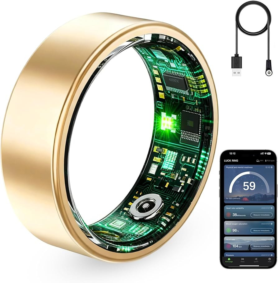 Smart Ring for Women & Men, Fitness Tracker Ring with Heart Rate Monitor, HRV, Sleep Tracking, No... | Amazon (US)