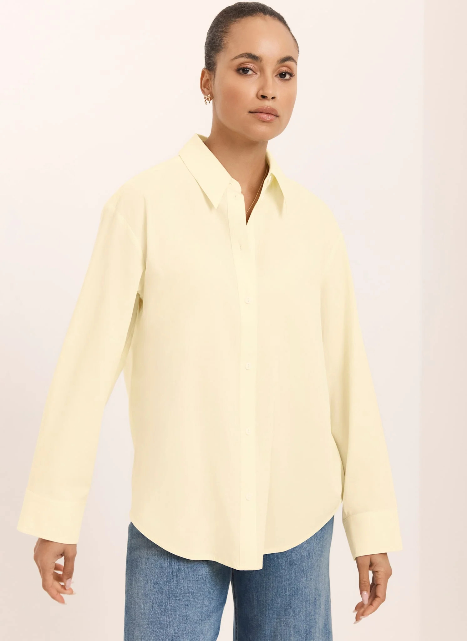 Butter Yellow Oversized Long Sleeve Shirt | Mint Velvet