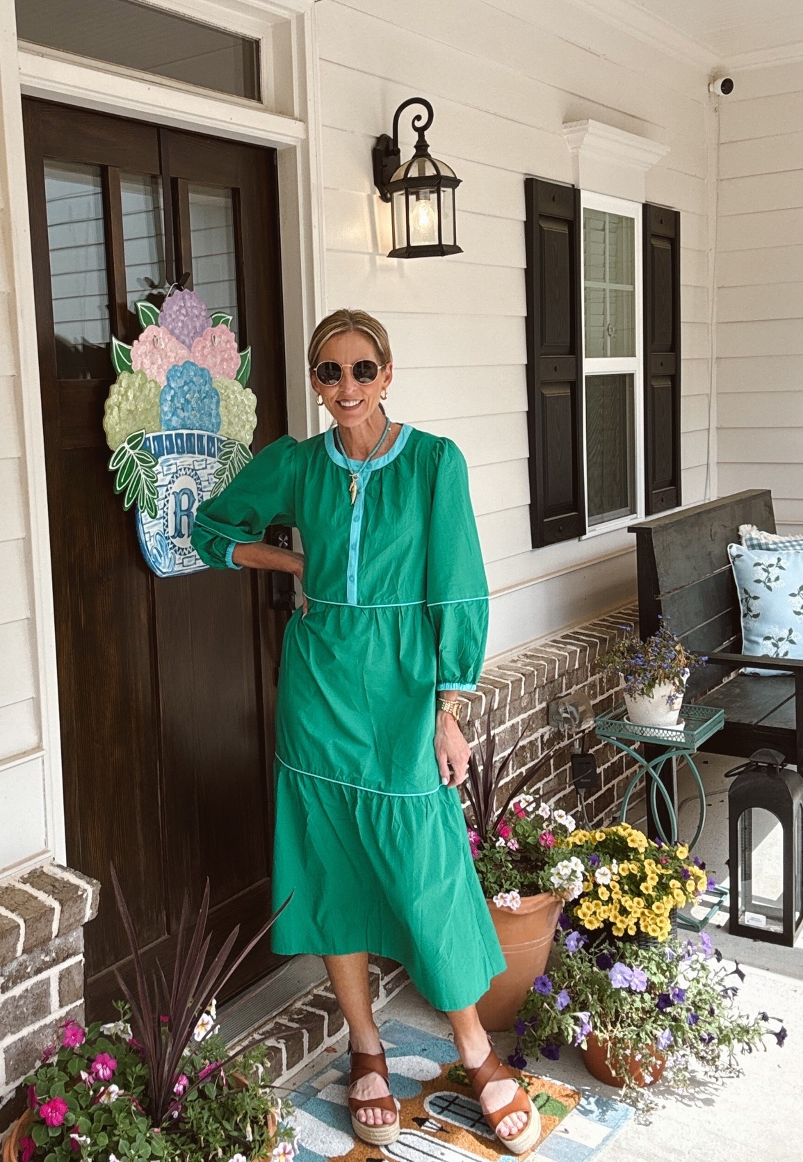 Amazon new arrivals! 3/4 Puff sleeve button front maxi dress. Comes into color options machine washable.  Wearing a size small