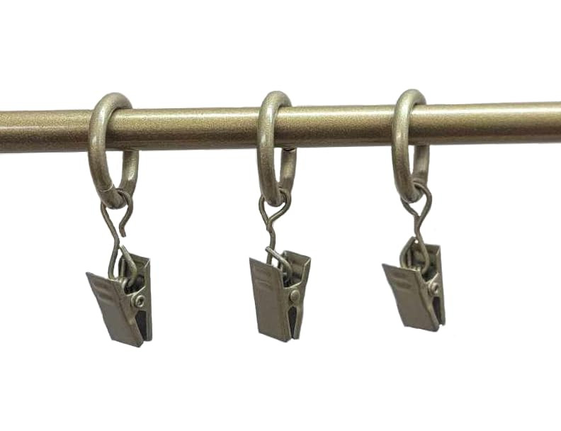 3/4" Round Antique Gold Finish Pinch-On Clip-On Slide Cafe Rings - (10-Pack) | Amazon (US)