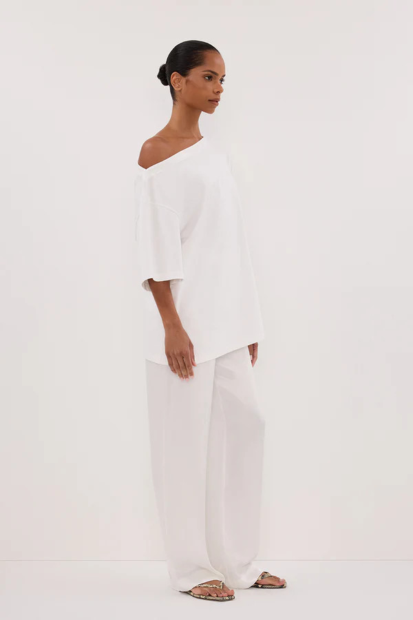 MONICA WHITE SATIN PANT | DISSH