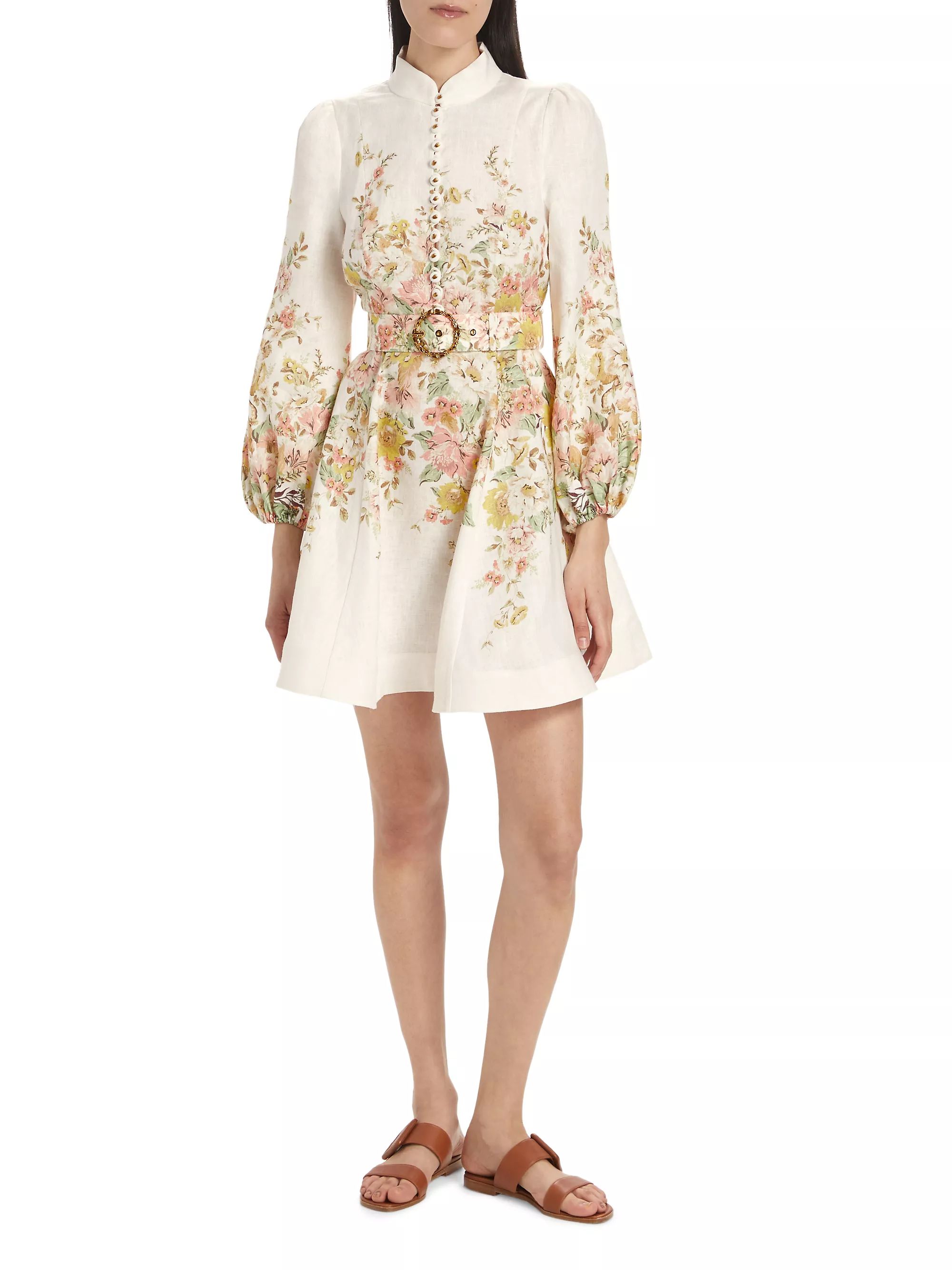 Matchmaker Floral Linen Minidress | Saks Fifth Avenue