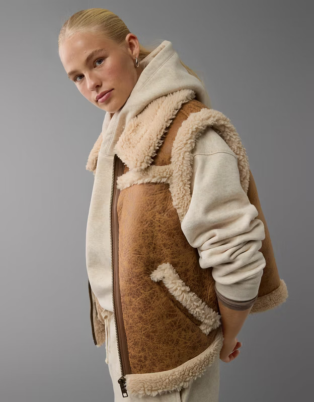 AE Shearling Vest | American Eagle Outfitters (US & CA)