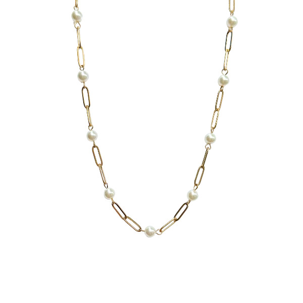Pearl Paperclip Chain | Kessler Elliott