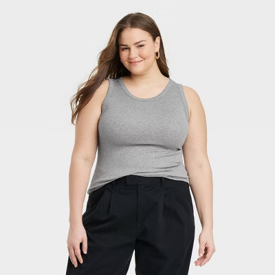 Women's Slim Fit Ribbed Tank Top - A New Day™ | Target