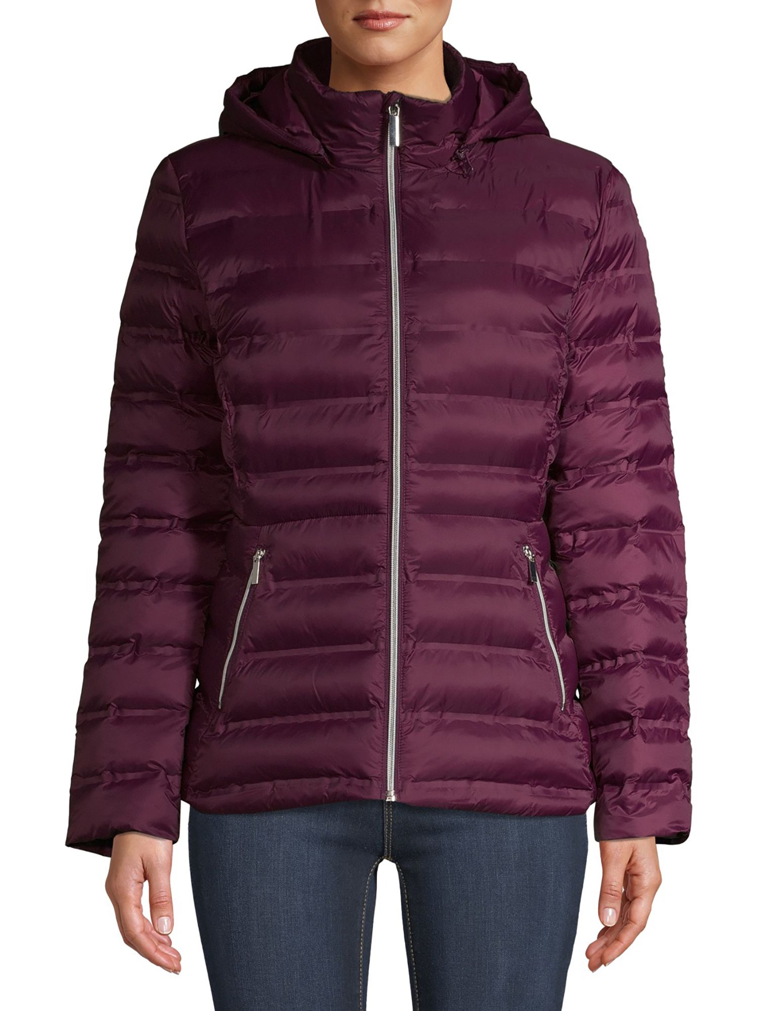 Time and Tru Women's Packable Puffer Jacket with Hood | Walmart (US)