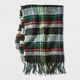Women's Brushed Yard Color Block Blanket Scarf - Wild Fable™ | Target
