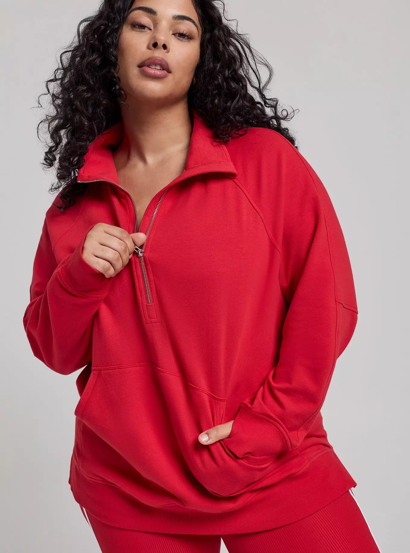 TRU Everyday Fleece Half Zip Active Sweatshirt | Torrid (US & Canada)