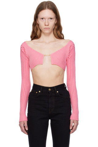Jacquemus - Pink Le Chouchou 'La Maille Pralu' Cardigan | SSENSE