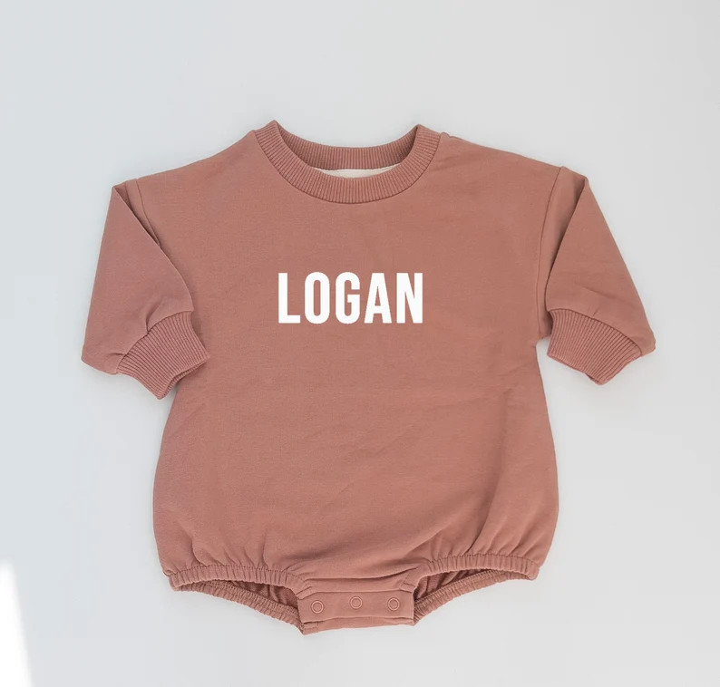 Personalized Baby Bubble Romper Organic Cotton Romper Custom - Etsy | Etsy (US)