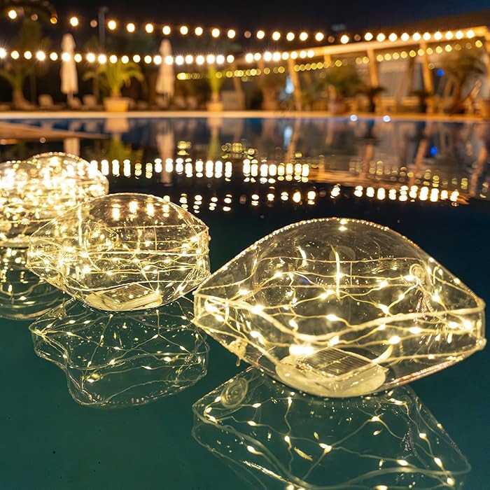 TIALLY Starfish Solar Floating Pool Lights - 14'' Star Lights Outdoor for Pool Decor, Inflatable ... | Amazon (US)