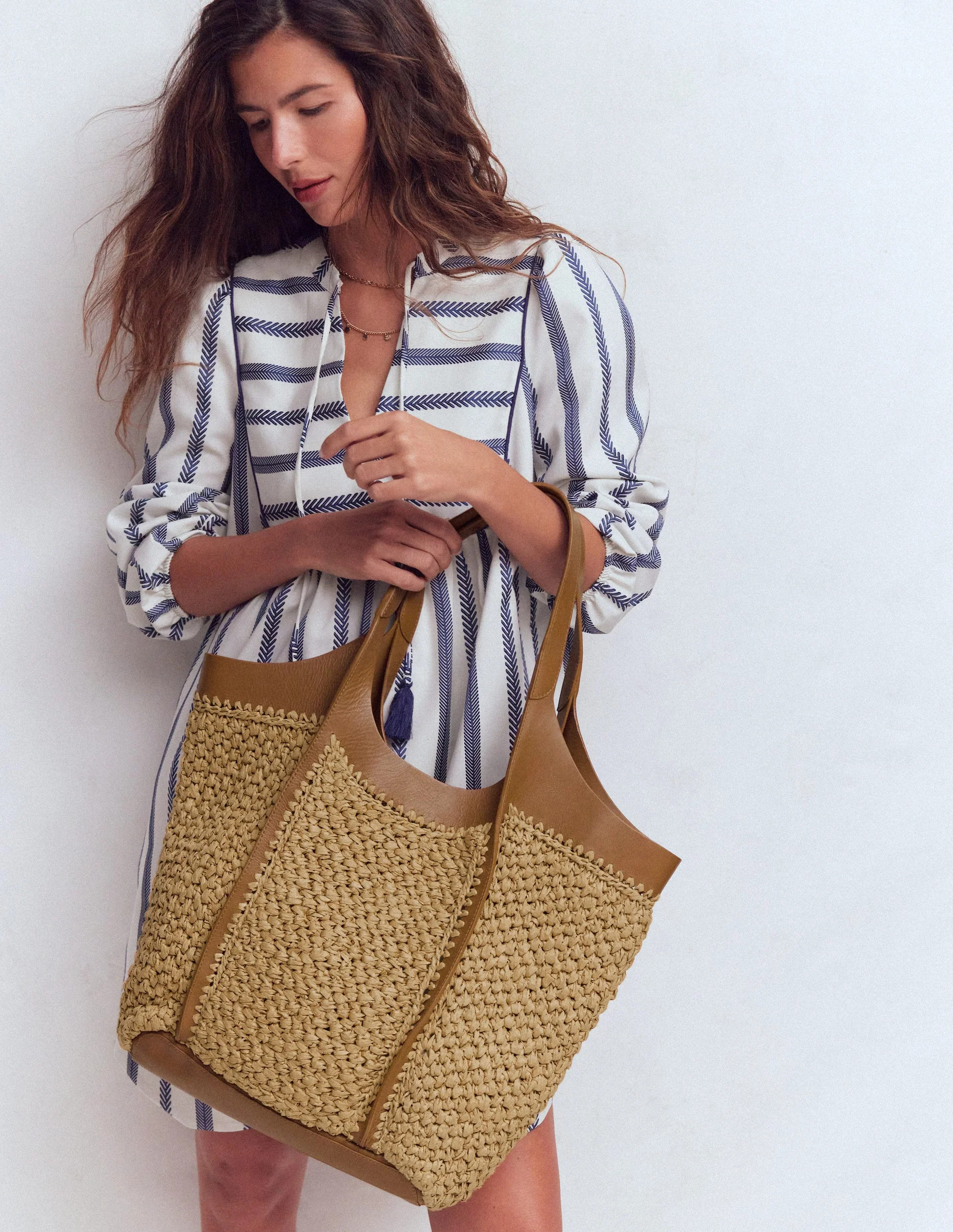 Straw Tote-Natural Raffia | Boden UK