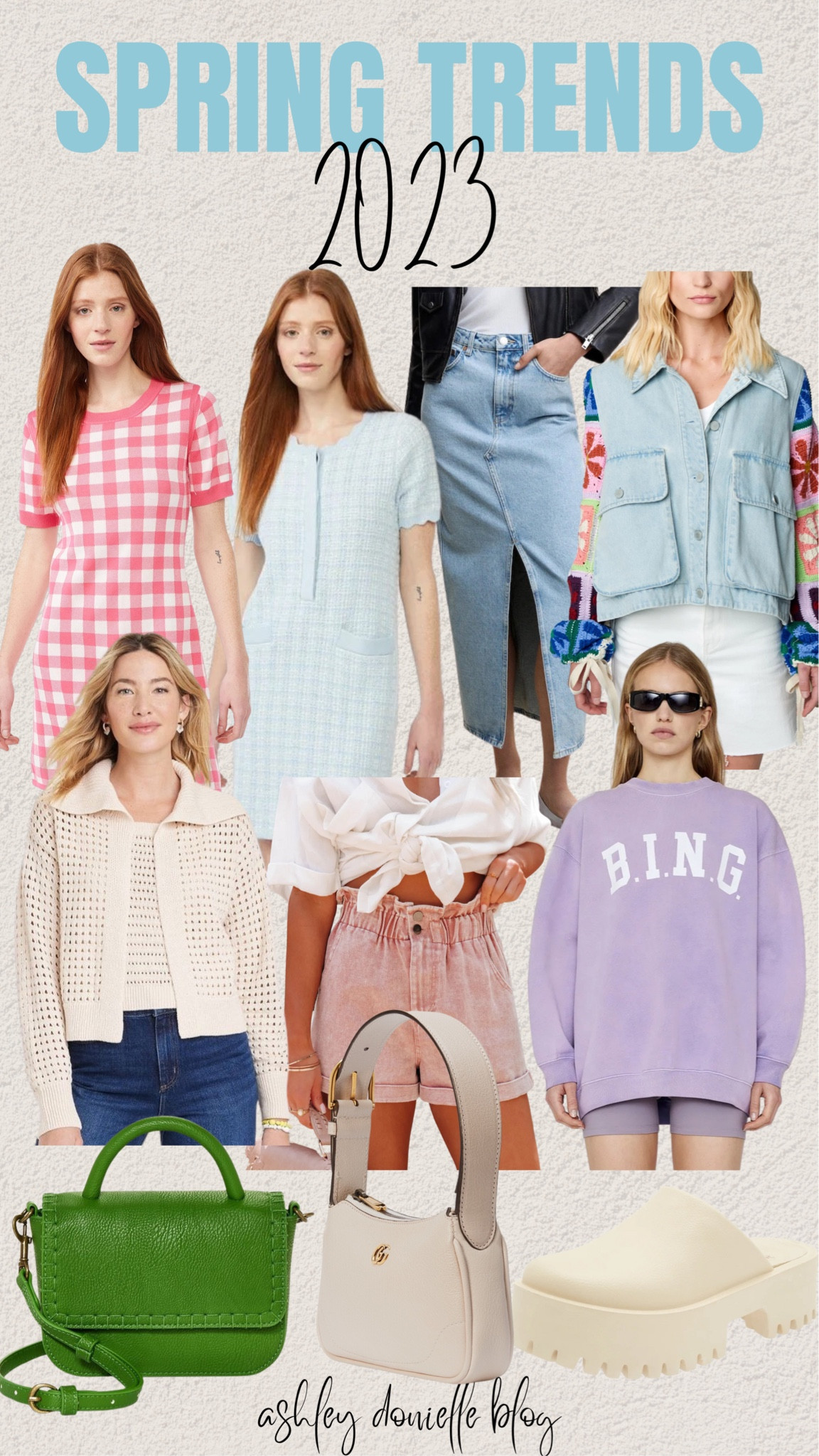 2023 spring trends!

Mini dress, tweed dress, denim skirt, denim jacket, crochet top, paper bag, shorts, sweatshirt, Crossbody purse, purse, mules, slides  

#LTKstyletip #LTKfit #LTKSeasonal