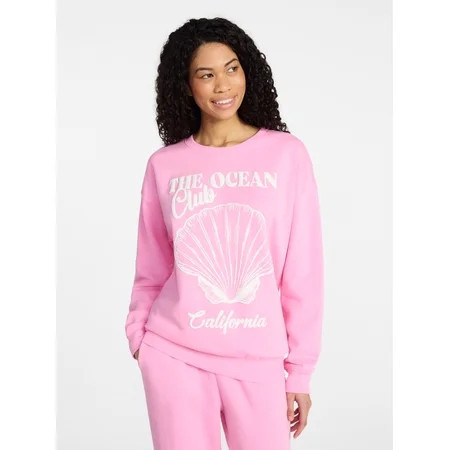 No Boundaries Graphic Crewneck Sweatshirt Women s and Women s Plus | Walmart (US)