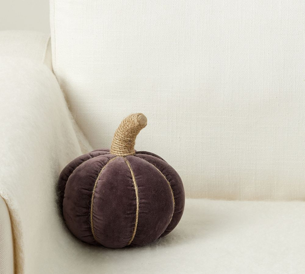 Velvet Pumpkin Shaped Pillow | Pottery Barn (US)