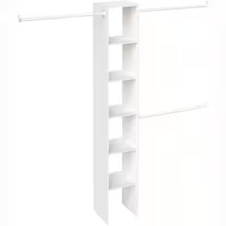 ClosetMaid Selectives 12 in. W White Custom Tower Wall Mount 6-Shelf Wood Closet System 7033 - Th... | The Home Depot