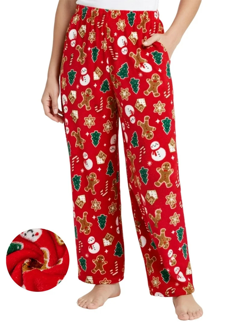 PatPat Womens Christmas Pajama Pants Flannel Plush Pj Bottom Super Soft Toasty Warm Sleep Pants w... | Walmart (US)