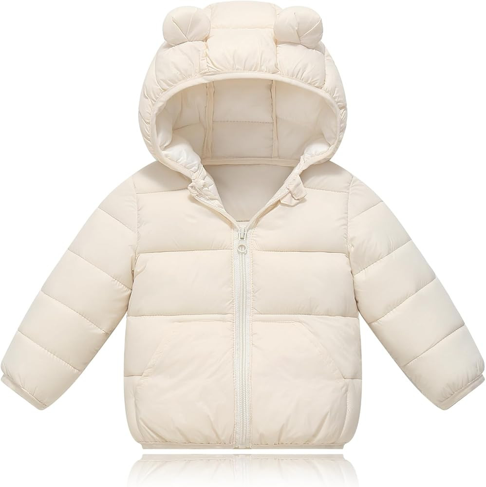 Toddler Baby Boys Girls Winter Jackets Coat Light Boy Coats Infant Bear Hoods Puffer Padded Jacke... | Amazon (US)