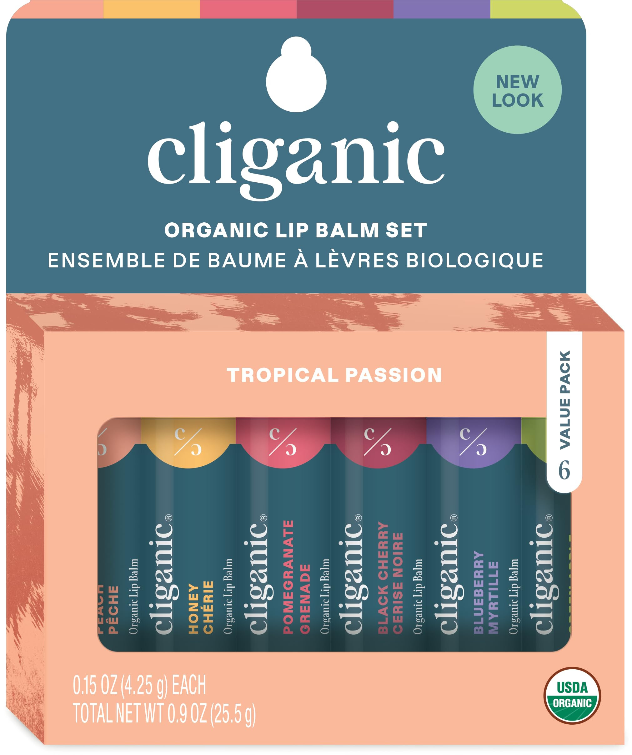 Cliganic Organic Lip Balm Set - 6 Tropical Flavors - 100% Natural Moisturizer for Cracked & Dry L... | Amazon (US)