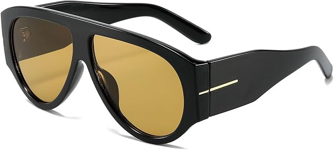 Trendy Retro Oversized Aviator Sunglasses for Women Men 70s Luxury Designer Thick Classic Sun Gla... | Amazon (US)