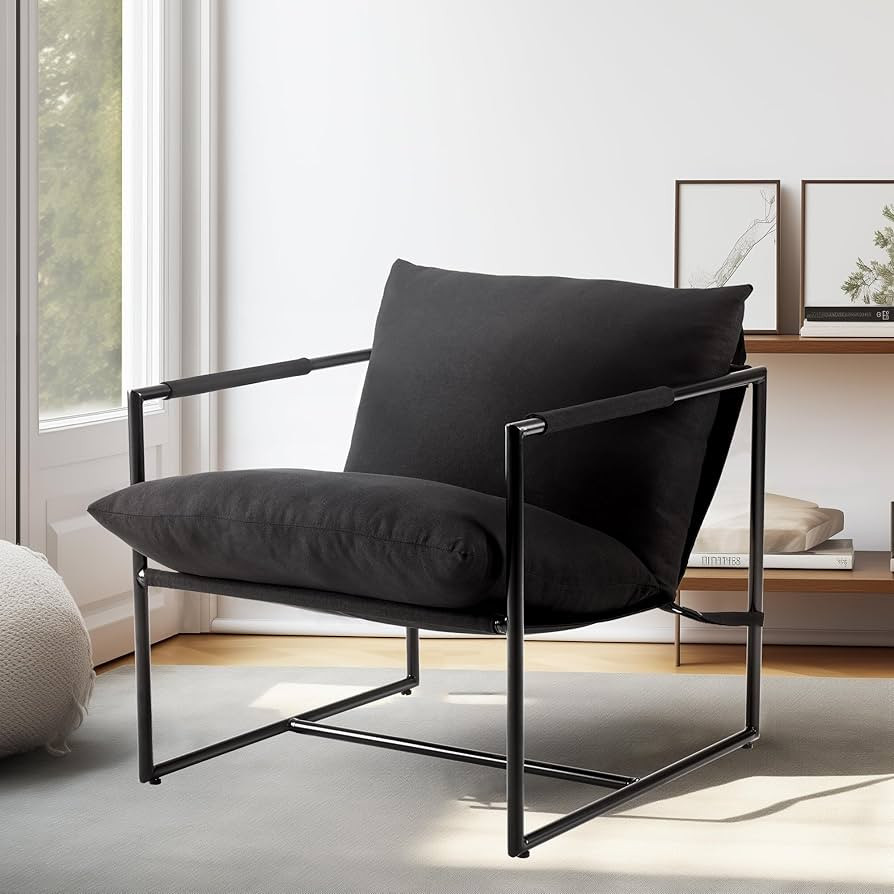 Modern Sling Accent Chair Living Room Bedroom Oversized Arm Chair Upholstered Cloud Sitting Side ... | Amazon (US)