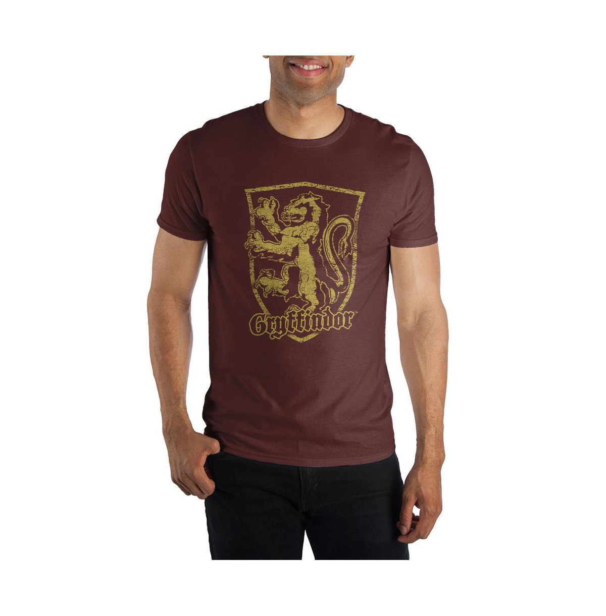 Harry Potter Men's Gryffindor Logo Burgundy Tee T-Shirt Shirt-Large - Burgundy | Macy's