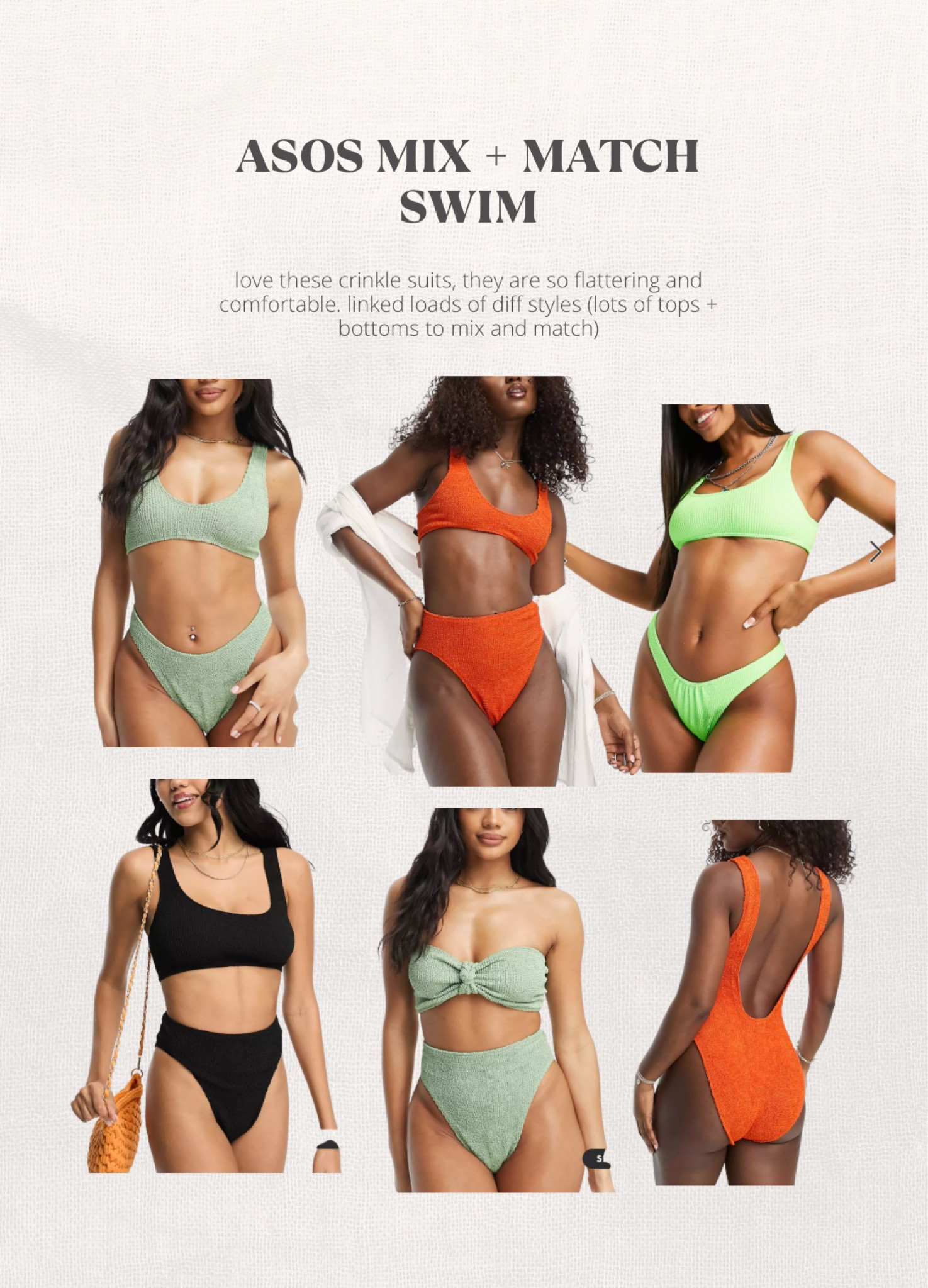 I absolutely love these ASOS one size fits all bikinis! Super comfortable & flattering. I love the high leg and the scoop top! 

#LTKSeasonal #LTKFind #LTKfit
