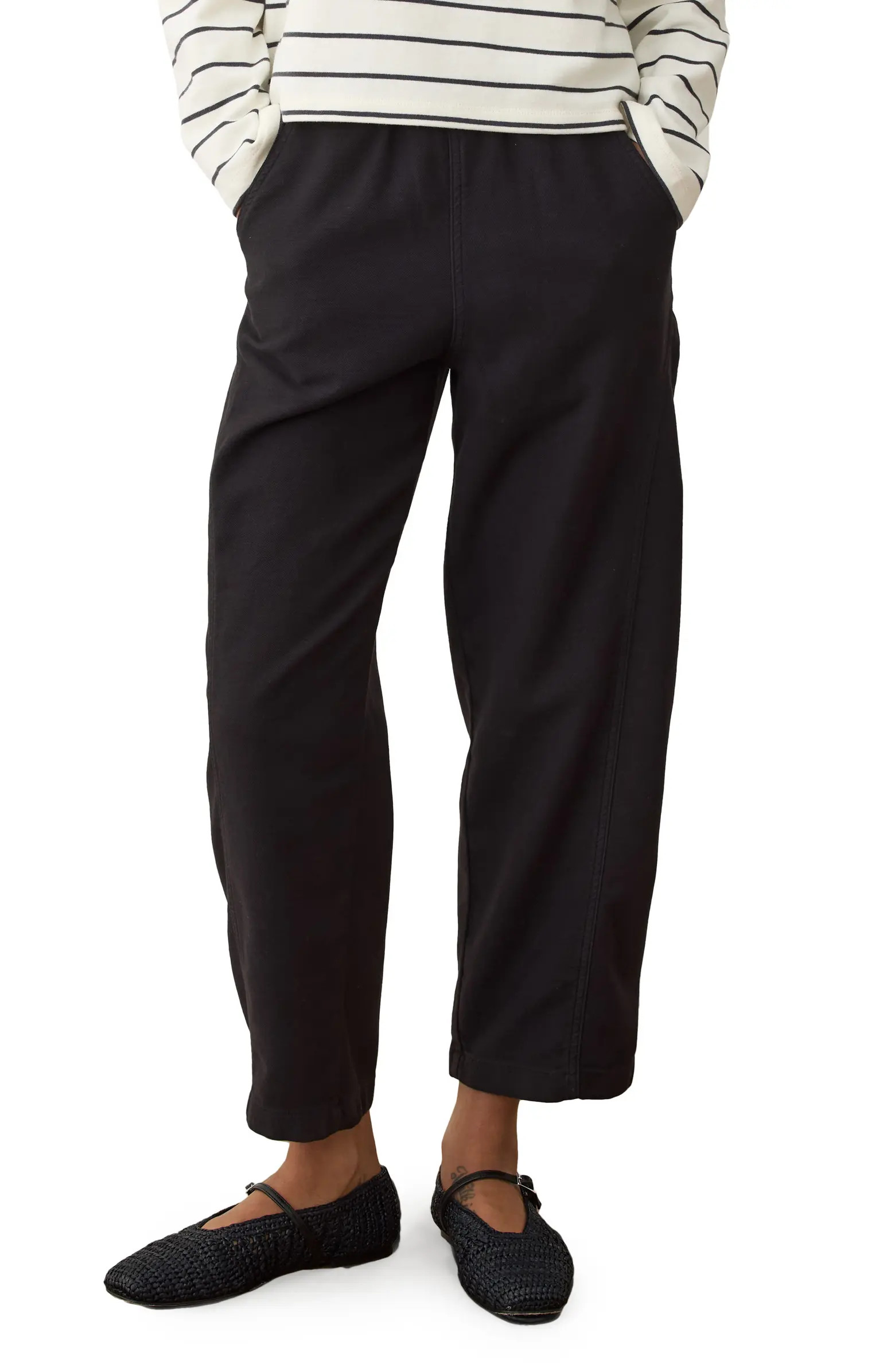 Jessie Pull-On Barrel Leg Twill Pants | Nordstrom