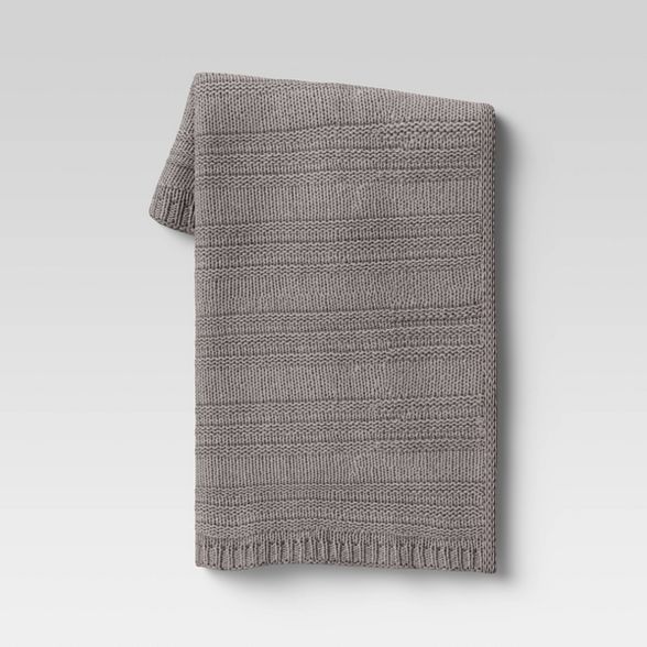 50"x60" Chunky Striped Knit Throw Blanket - Threshold™ | Target