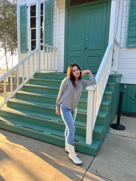 With dirt and ash around.. I went stomping on some old stomping grounds in the old historic 1920’s park town. My outer wear had me yearning for cuddles and kisses too; the buttery soft effect on my skin 🫠 this sweater and my white herringbone cowgirl boots are all linked down below! 

#LTKtravel #LTKshoecrush #LTKsalealert