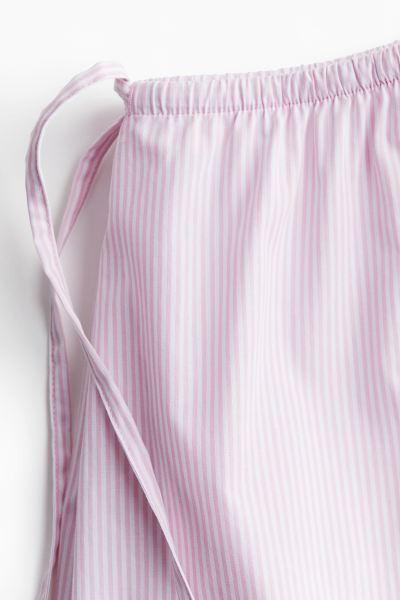 Cotton Pajama Pants - Low waist - Long - Light pink/striped - Ladies | H&M US | H&M (US + CA)
