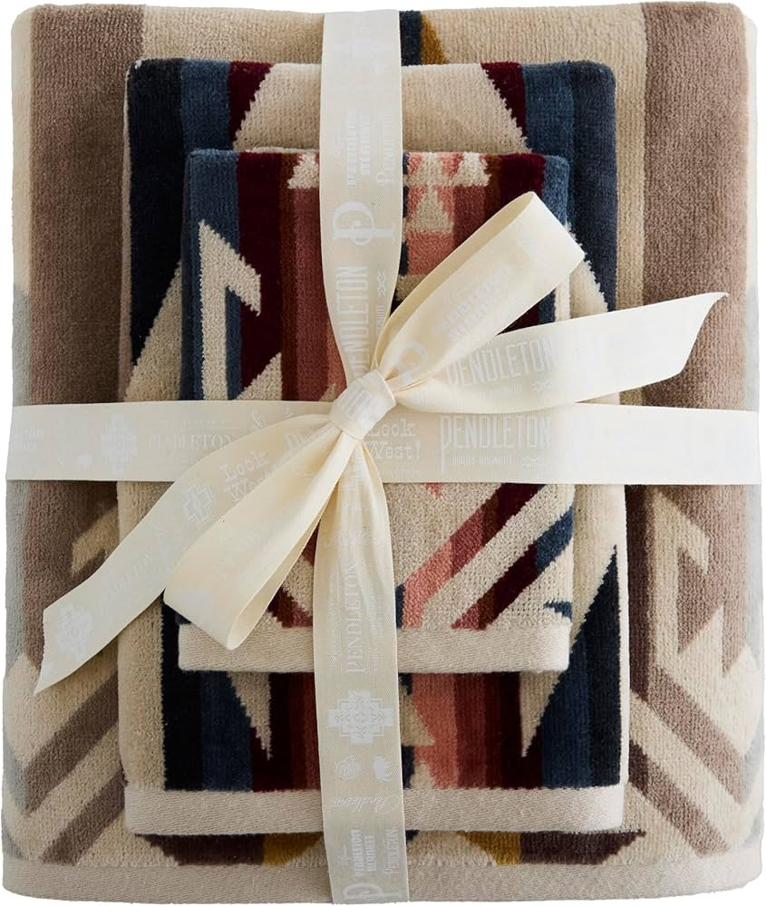 Pendleton 3 Piece Bath Towel Set - Bath, Hand, and Washcloth, 100% Cotton Shower Towels, Soft and... | Amazon (US)