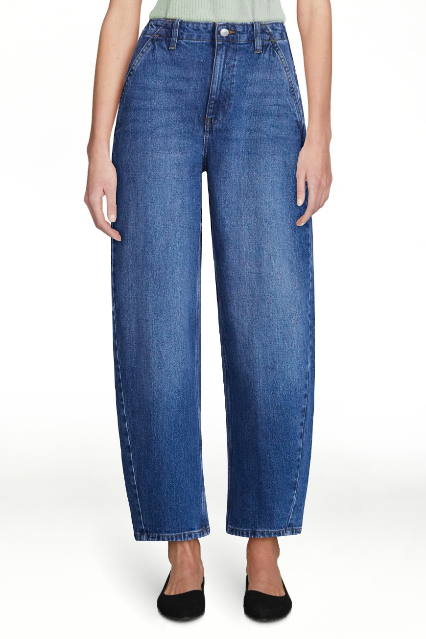 Free Assembly Women's High Rise Cropped Carpenter Barrel Jeans, 26" Inseam, Sizes 0-16 | Walmart (US)