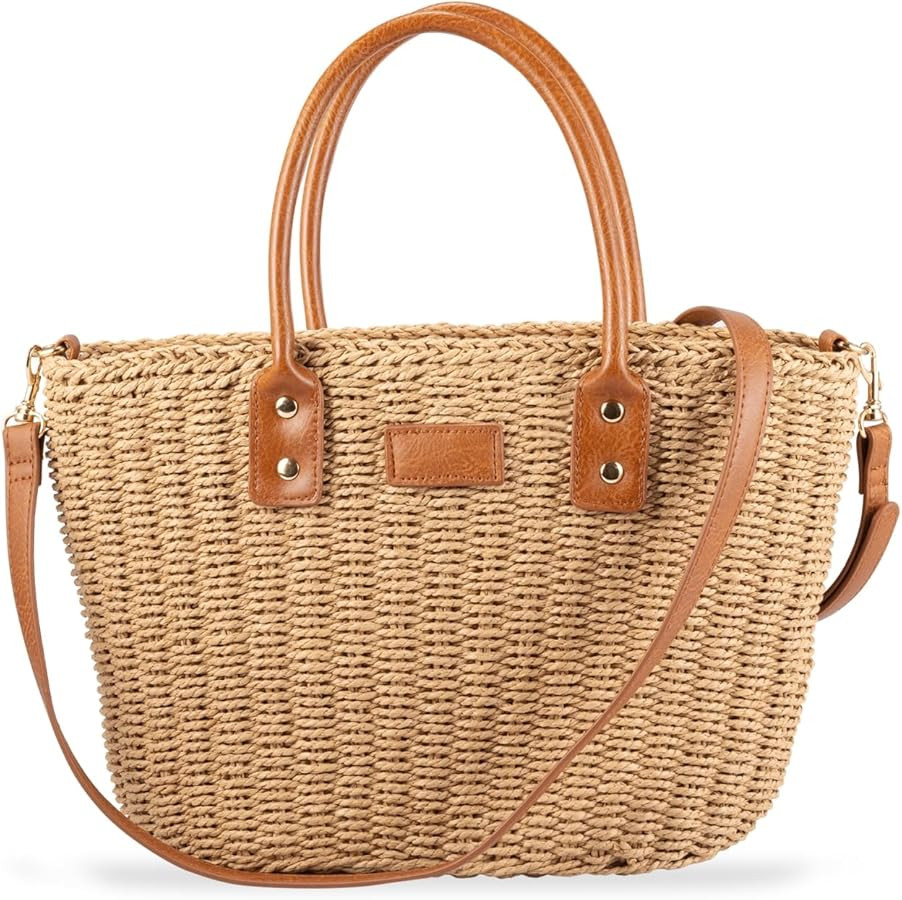 Straw Bag for Women - Handmade Women's Straw Purse Bag - Adjustable Shoulder Strap - Perfect for ... | Amazon (US)
