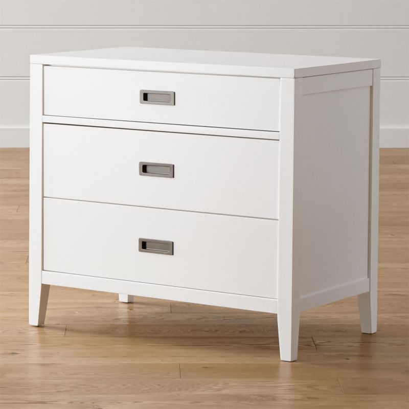 Arch White 3-Drawer Chest | Crate & Barrel