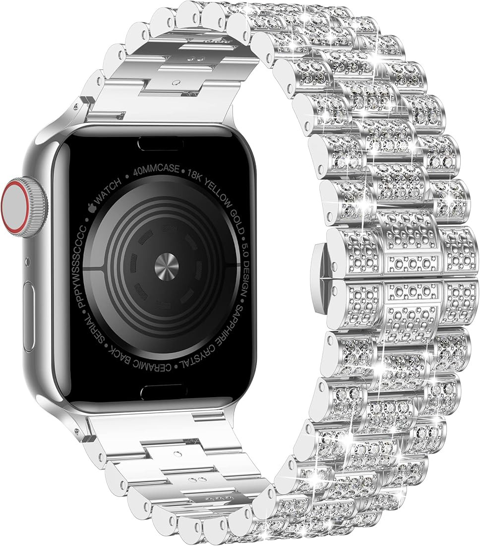 Wolait Compatible With Apple Watch Band 42/44/45/49mm 38/40/41mm, Women Bling Diamond Rhinestone ... | Amazon (US)