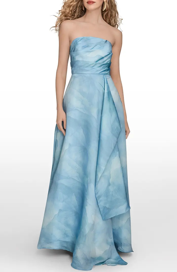 Abstract Floral Strapless Gown | Nordstrom