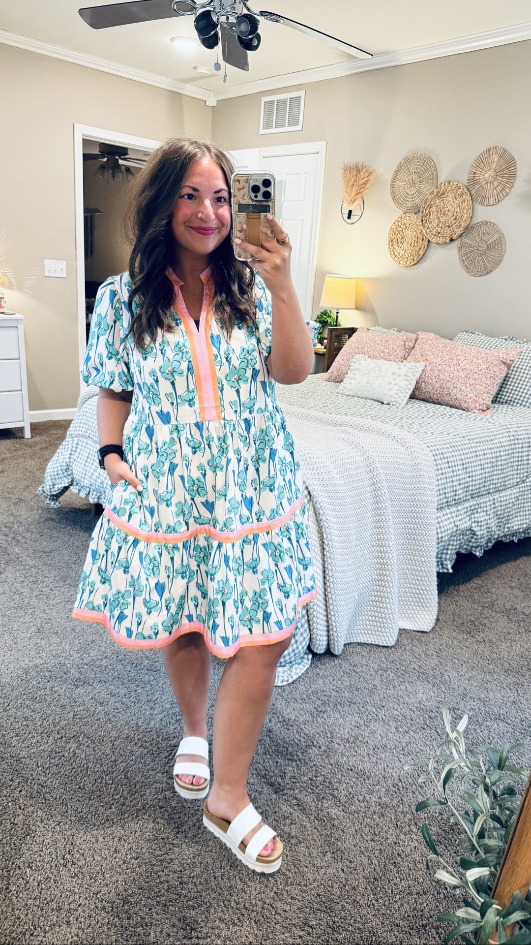 the cutest little summer dress 🌸✨ fits true to size, feels like really good quality material, + is SO easy to style 🤍 definitely one of my favorite summer finds lately ☀️ 

 #amazonfinds #summerdress #bohostyle #casualfashion #summeroutfit #LTKootd #LTKMidsize #LTKWorkwear