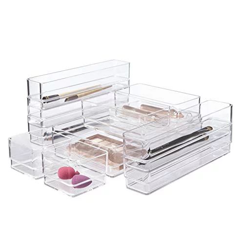 STORi Clear Plastic Makeup & Vanity Drawer Organizers | 10 Piece Set | Walmart (US)