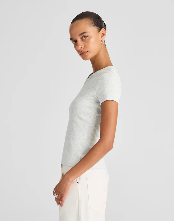 V-Neck Baby Tee in Compact Cotton | Madewell