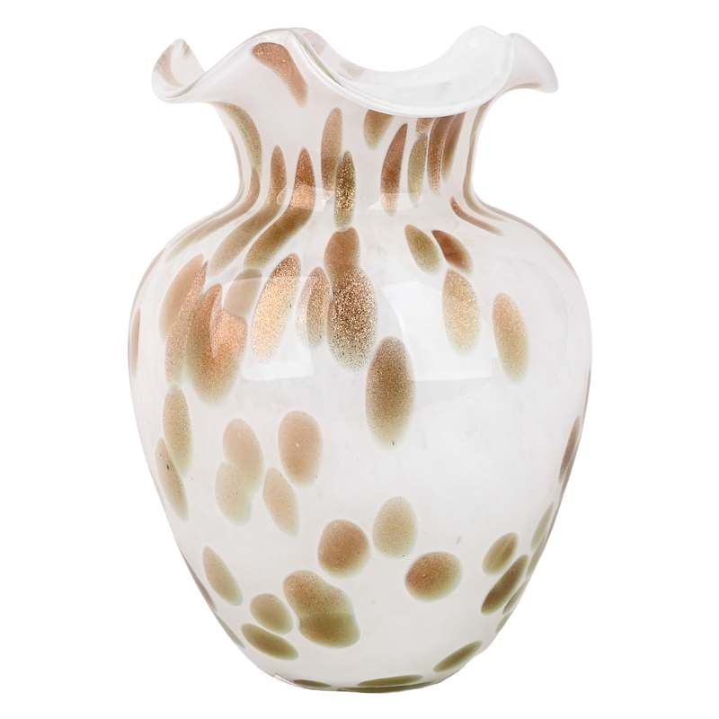 Brown Dotted Clear Glass Vase, 7.5" | At Home